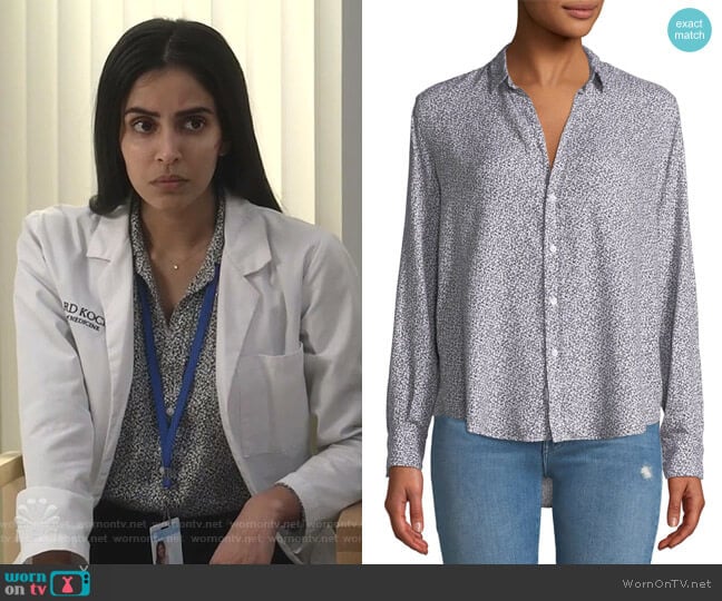 Frank & Eileen Ditsy Floral Button-Down Top worn by Saanvi (Parveen Kaur) on Manifest