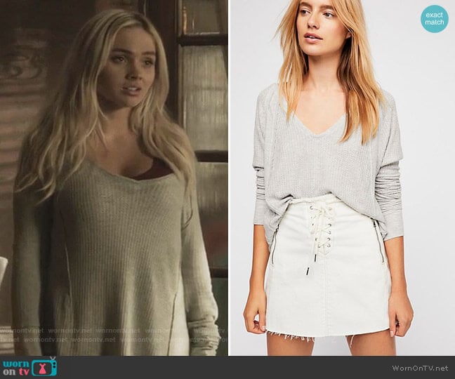 Free People We The Free Catalina Thermal Top worn by Lauren Strucker (Natalie Alyn Lind) on The Gifted