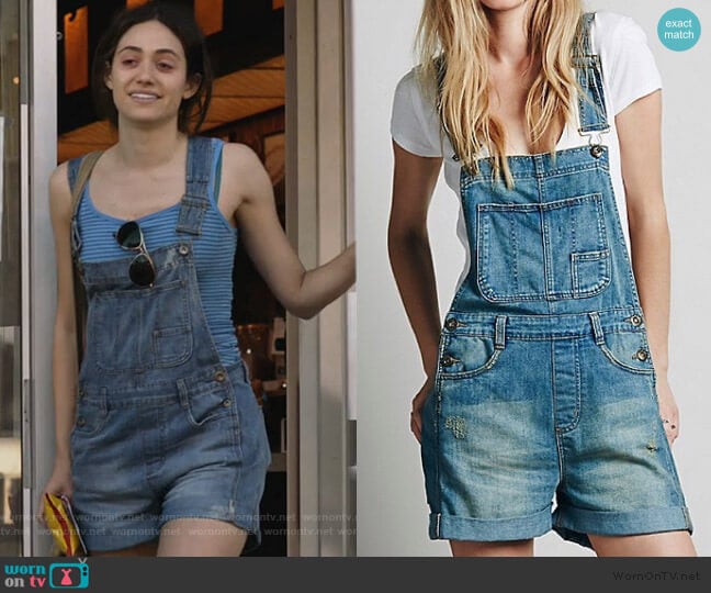 Free People Boyfriend Shortall Overalls worn by Fiona Gallagher (Emmy Rossum) on Shameless