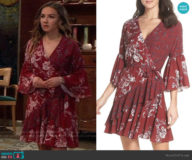 French Connection Ellette Dress in Deep Framboise Multi worn by Kristina Corinthos (Lexi Ainsworth) on General Hospital