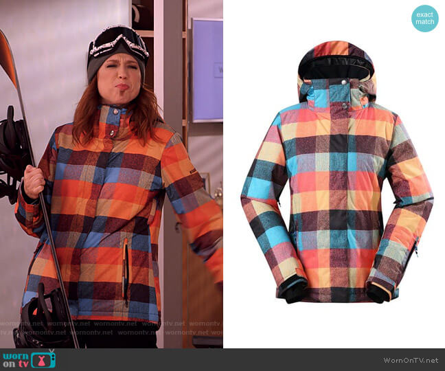 Gsou Snow Thermal Warm Waterproof Windproof Colorful Ski Jackets worn by Kimmy Schmidt (Ellie Kemper) on Unbreakable Kimmy Schmidt