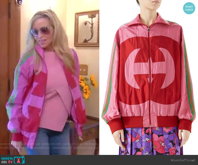 Gucci Interlocking-G Technical Nylon Jacket worn by Camille Grammer on The Real Housewives of Beverly Hills