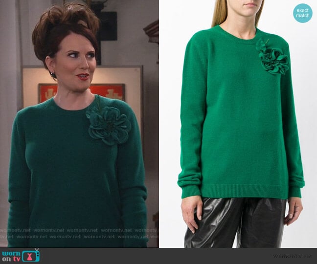 Gucci Flower Detail Sweater worn by Karen Walker (Megan Mullally) on Will and Grace
