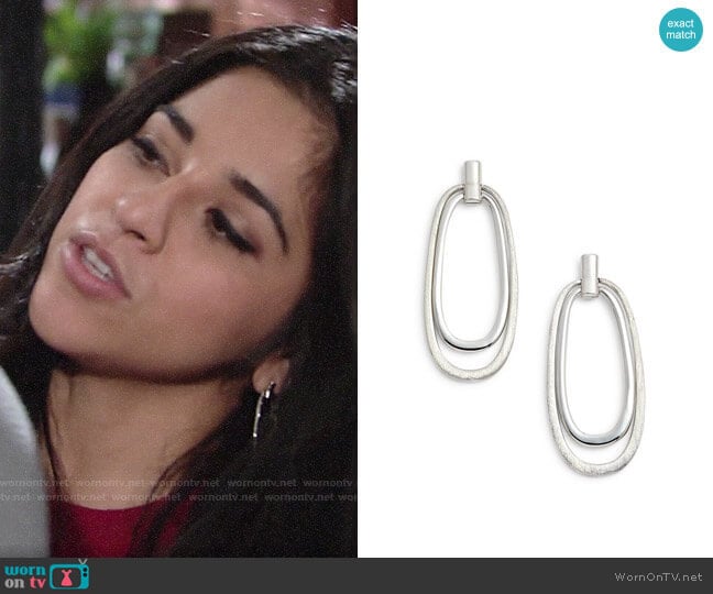 Halogen Oval Drop Earrings worn by Mia Rosales (Noemi Gonzalez) on The Young and the Restless
