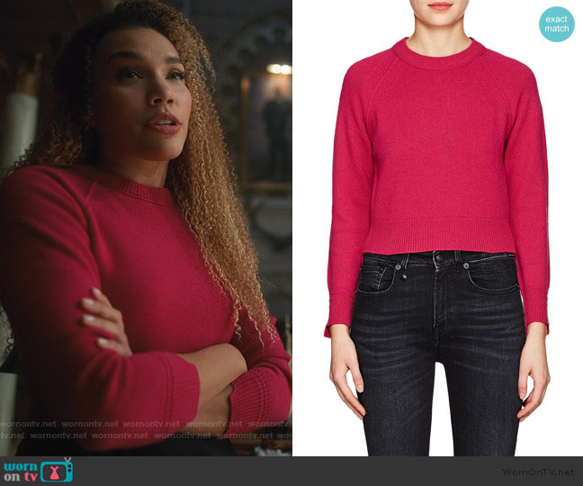 Helmut Lang Cashmere Crop Sweater worn by Allison Hargreeves (Emmy Raver-Lampman) on The Umbrella Academy