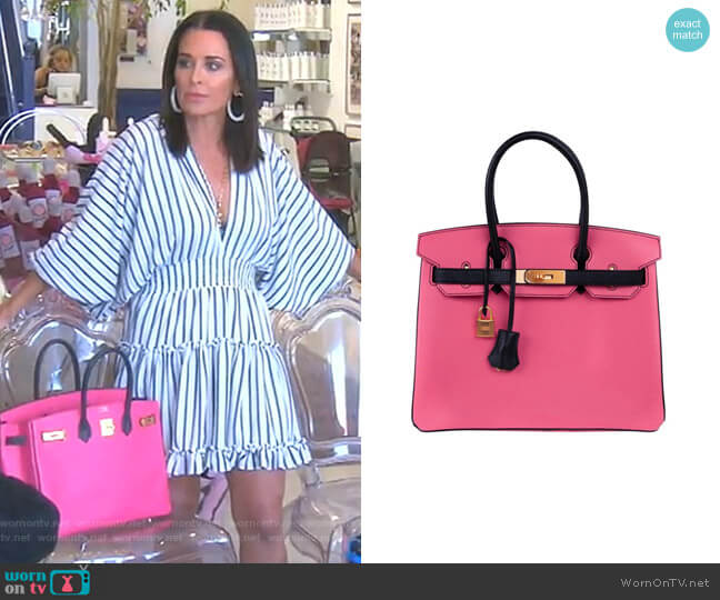 Hermes Birkin 30 Bag HSS in Rose Lipstick worn by Kyle Richards on The Real Housewives of Beverly Hills
