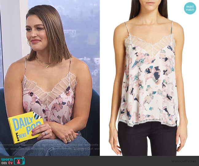 IRO Flowa Lace Trim Floral Print Camisole worn by Carissa Loethen Culiner on E! News