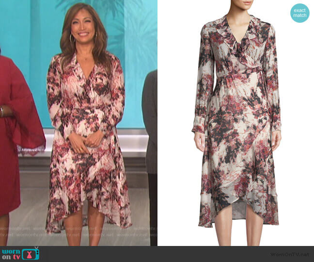 IRO Garden Ruffle Wrap Dress worn by Carrie Inaba on The Talk