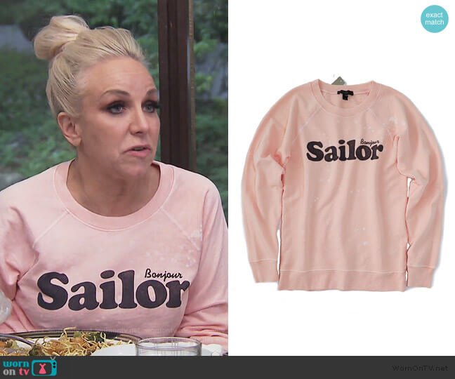 J. Crew Sailor Graphic Splatter Sweatshirt worn by Margaret Josephs on The Real Housewives of New Jersey