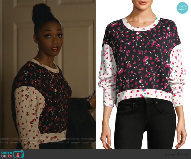 Joie Caleigh Floral Sweatshirt worn by Anissa Pierce (Nafessa Williams) on Black Lightning
