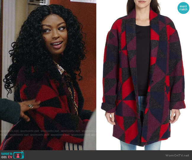 Joie Halona Blanket Coat worn by Ali Finer (Javicia Leslie) on God Friended Me