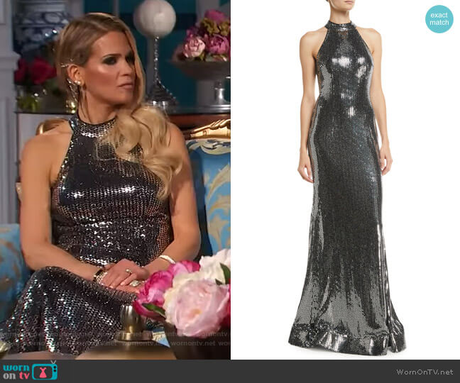 Jovani Allover Dress worn by Jackie Goldschneider on The Real Housewives of New Jersey