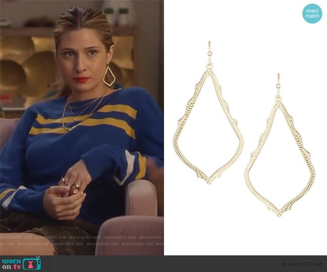 Kendra Scott 'Sophee' Textured Drop Earrings worn by Nomi Segal (Emily Arlook) on Grown-ish