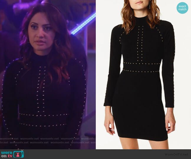 Karen Millen Stud Embellished Bodycon Dress worn by Ana Torres (Francia Raisa) on Grown-ish