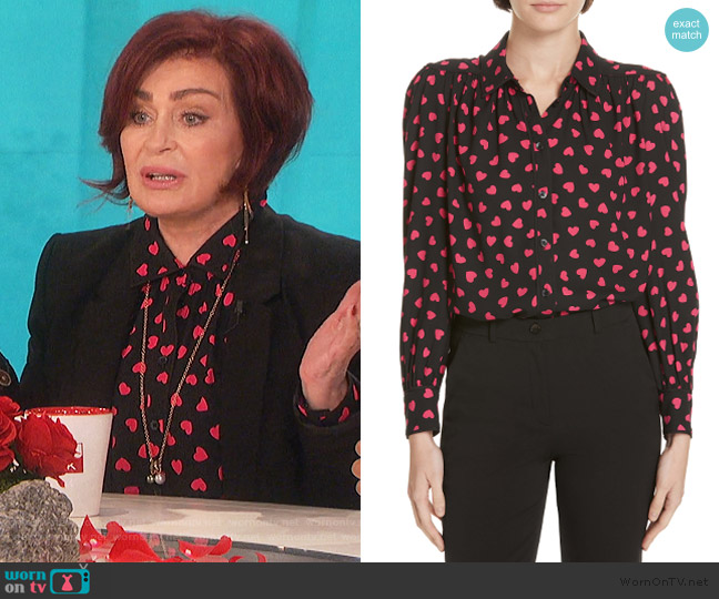 Kate Spade Heartbeat blouse worn by Sharon Osbourne on The Talk