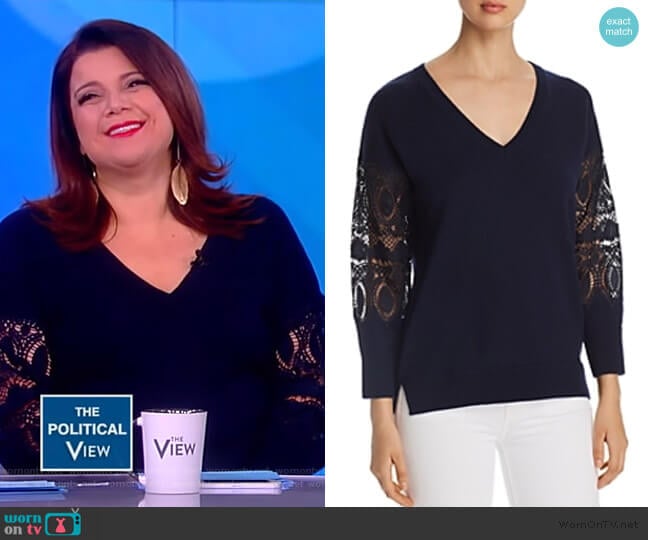 Kobi Halperin Katharina Lace-Sleeve Sweater worn by Ana Navarro on The View