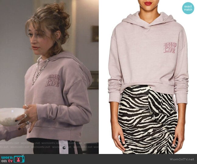 Ksubi Bring Back Life Crop Hoodie worn by Shannon (Odessa Adlon) on Fam