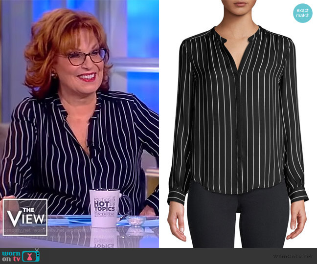 L'Agence Bardot Stripe Silk Shirt worn by Joy Behar on The View