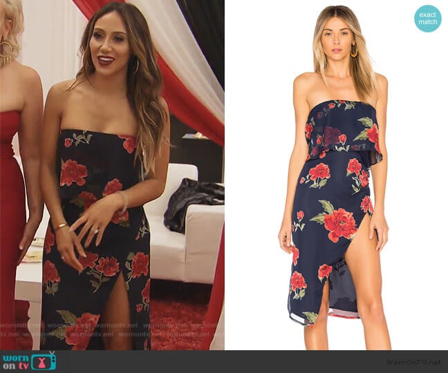Lovers + Friends Valerie Midi Dress worn by Melissa Gorga on The Real Housewives of New Jersey