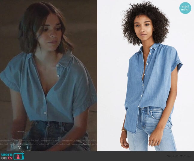 Madewell Central Shirt in Roberta Indigo worn by Callie Foster (Maia Mitchell) on Good Trouble