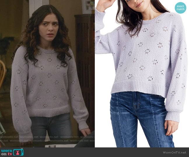 Madewell Floral Pointelle Pullover Sweater worn by Olive Stone (Luna Blaise) on Manifest