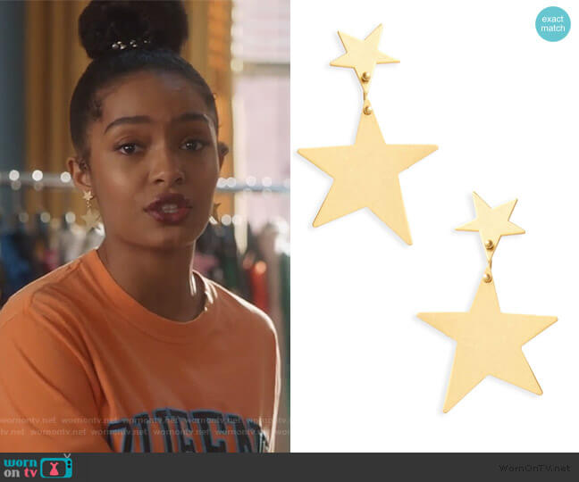 Madewell Statement Star Drop Earrings worn by Zoey Johnson (Yara Shahidi) on Grown-ish
