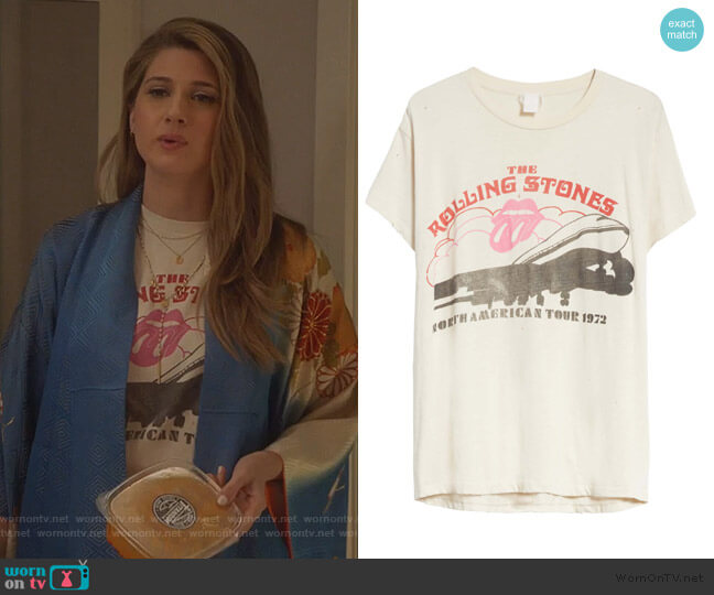 Madeworn The Rolling Stones Tour 1972 T-Shirt worn by Nomi Segal (Emily Arlook) on Grown-ish