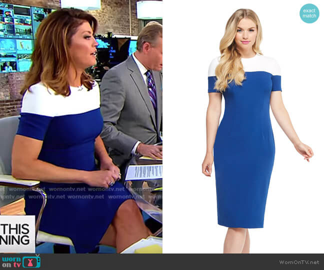 Maggy London Carly Midi Dress worn by Norah O'Donnell on CBS Mornings