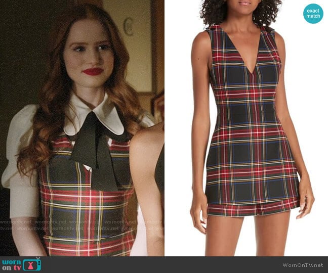 Maje Iris Plaid Romper worn by Cheryl Blossom (Madelaine Petsch) on Riverdale