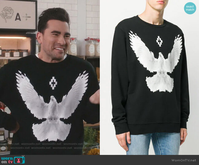 Marcelo Burlon Country of Milan Dove Crewneck Sweatshirt worn by David Rose (Daniel Levy) on Schitts Creek