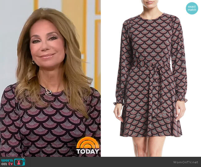 Michael Kors Chandelier Smocked-Cuff Dress worn by Kathie Lee Gifford on Today