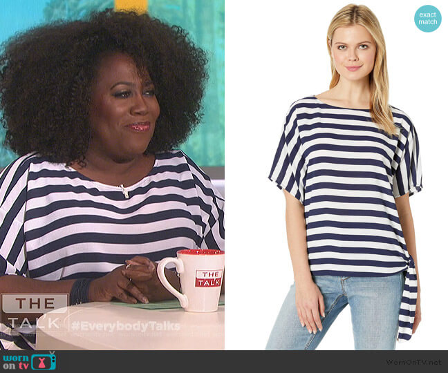 Michael Michael Kors Graphic Stripe Side-Tie Tee worn by Sheryl Underwood on The Talk