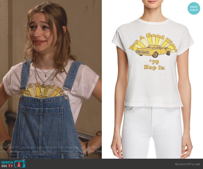 Michelle by Comune For a Good Time Graphic Tee worn by Shannon (Odessa Adlon) on Fam