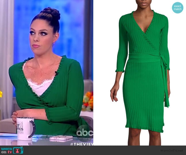 Milly Ruffle Edge Wrap Dress worn by Abby Huntsman on The View