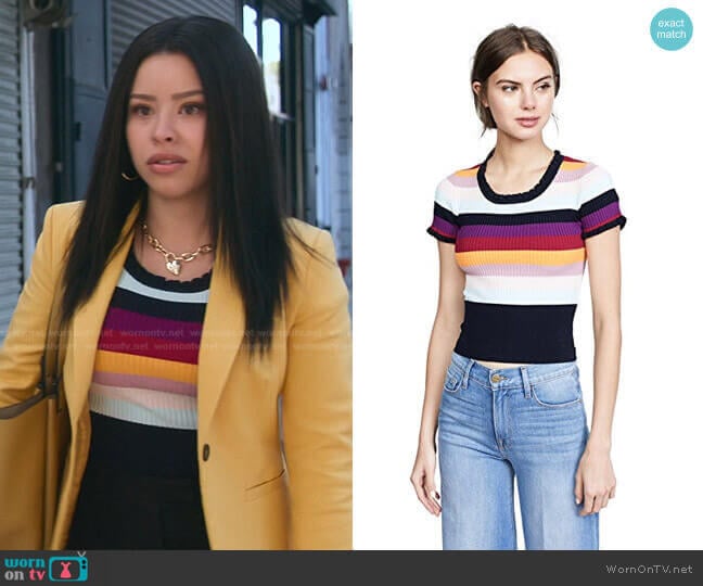 Cinq a Sept Nicolette Top worn by Mariana Foster (Cierra Ramirez) on Good Trouble