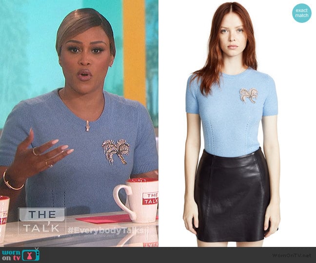 No. 21 Embellished Short-Sleeve Sweater worn by Eve on The Talk