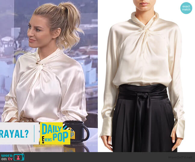 3.1 Phillip Lim Twisted Silk Blouse worn by Morgan Stewart on E! News