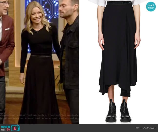 Prada Pleated Godet Skirt worn by Kelly Ripa on Live with Kelly and Mark