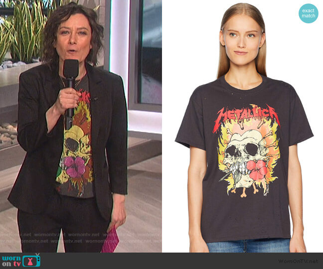 R13 Rose Teeth Vintage T-Shirt worn by Sara Gilbert on The Talk