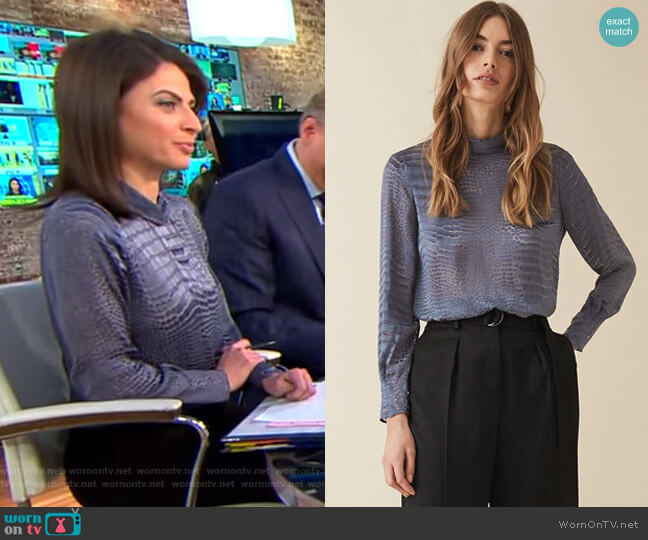 Reiss Della Blouse worn by Bianna Golodryga on CBS Mornings