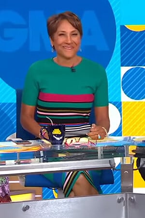 Robin’s green striped dress on Good Morning America