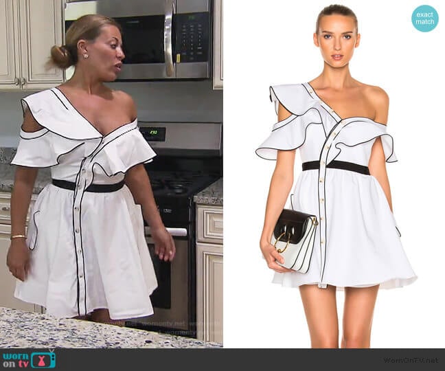 Self Portrait Cotton Poplin Frill Dress worn by Dolores Catania on The Real Housewives of New Jersey