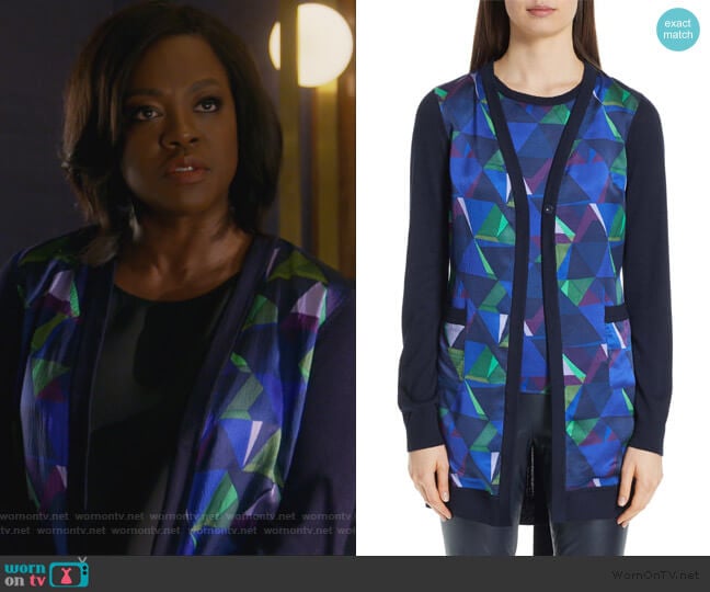 St. John Collection Jersey & Silk Cardigan worn by Annalise Keating (Viola Davis) on How to Get Away with Murder