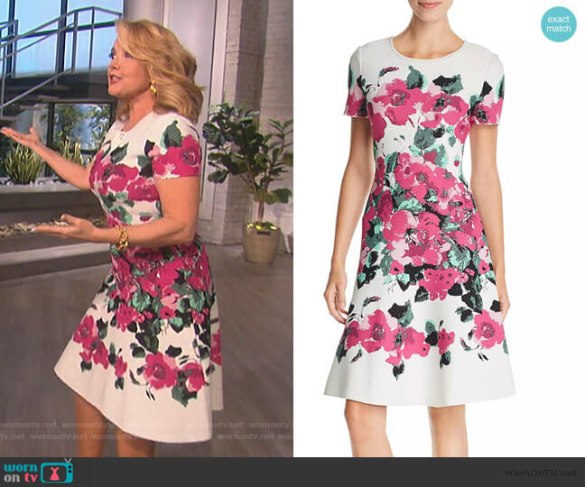 St. John Vibrant Floral Jacquard Dress