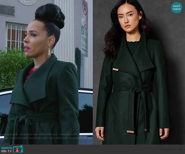 Ted Baker Sandra Coat worn by Tegan Price (Amirah Vann) on How to Get Away with Murder