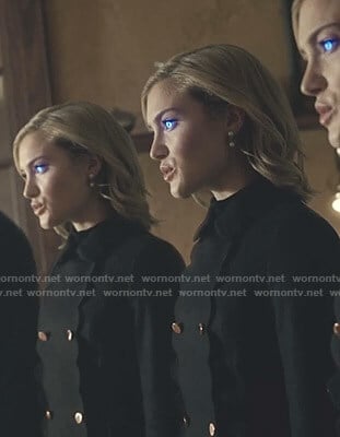 The Frost Sisters’s black scalloped coat on The Gifted