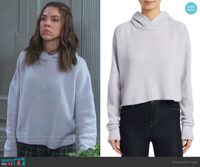 Theory Cropped Cashmere Hoodie worn by Abigail Deveraux (Kate Mansi) on Days of our Lives