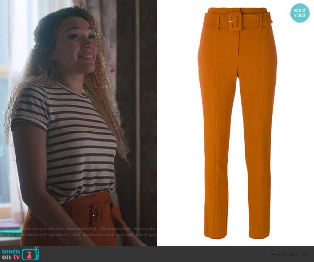 Theory Cigarette Belted Trousers worn by Allison Hargreeves (Emmy Raver-Lampman) on The Umbrella Academy