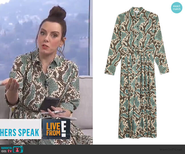 Topshop Python Pleated Shirtdress worn by Melanie Bromley on E! News