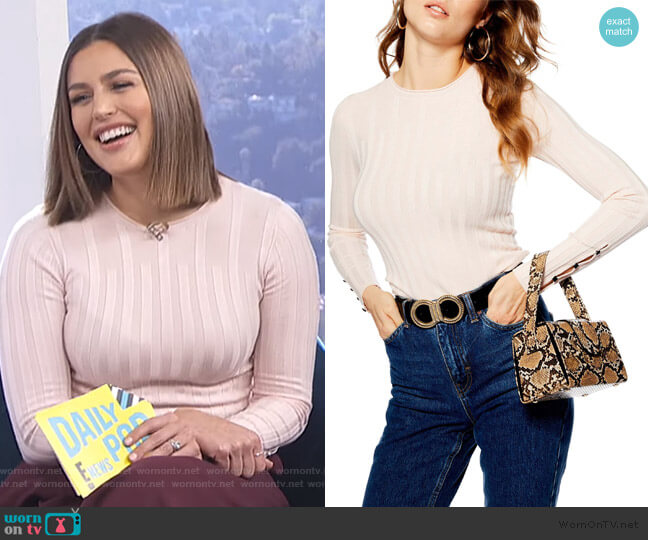 Topshop Ribbed Sweater worn by Carissa Loethen Culiner on E! News